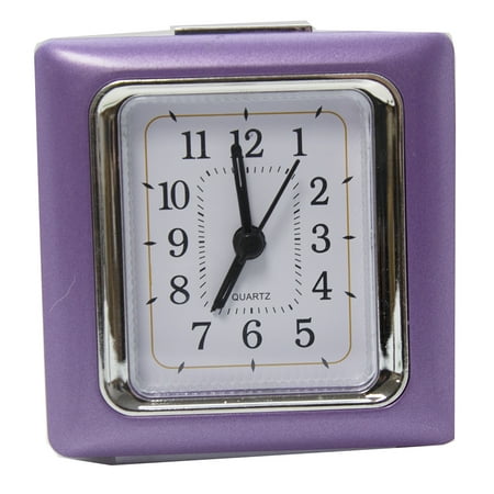 Square Quartz Alarm Clock - Purple