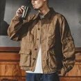 thumbnail image 2 of Chaqueta vaquera vintage de otoño con estampado de Joker para hombre, ropa de abrigo de invierno elástica de bajo precio, abrigo vaquero Y2k para hombre, talla L, 2 of 5