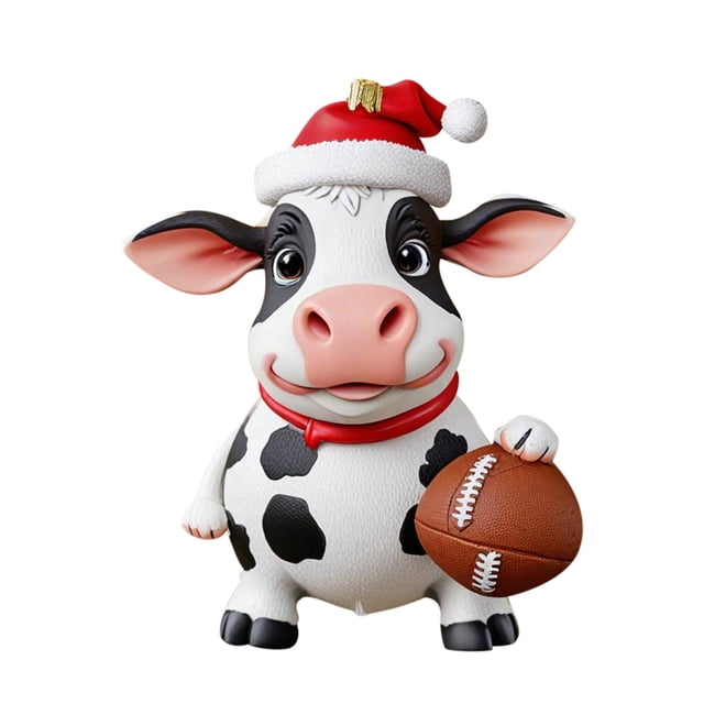 Adornos para árbol de Navidad Adornos navideños Vaca baloncesto Adornos acrílicos para árbol de Navidad Adornos anuales Adornos vaca baloncesto Para colocar en el árbol de Navidad