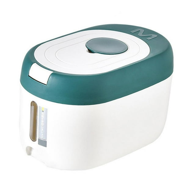 Cubo de arroz hermético a prueba de humedad, contenedor para almacenar arroz, cereales, harina y frijoles. Verde oscuro