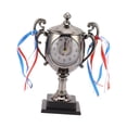 thumbnail image 4 of Decorative Alarm Clock, Trophy Model Settable Time Stable Base Plastic Exquisite Small Retro Clock  For Bedroom For Office Gold,Dark Gold, 4 of 8