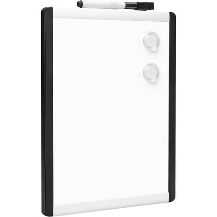 Small Dry Erase Whiteboard, Magnetic Whiteboard with Marker and Magnets, 8.5" x 11", Plastic/Aluminum Frame