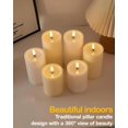 thumbnail image 3 of 3"x4" Outdoor Waterproof Flameless Candles with Remote and Timers, LED Candles, Battery Operated Candles, Electric Fake Pillar Candles for Patio, Porch, and Lanterns Decor (White), 3 of 15