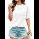 thumbnail image 1 of Blusa de Verano de Corta para Mujer, Estilo Túnica Básica Informal con Cuello Redondo Texturizado y Gran Tamaño XXL, 1 of 10