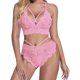 thumbnail image 1 of VISgogo Conjunto de lencería de mujer de 2 piezas, sujetador push-up transparente de ganchillo + panty de tiras de cintura media para novia, esposa, 4 colores VISgogo  moda, 1 of 6