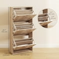 thumbnail image 3 of HOMCOM Slim Shoe Storage Cabinet with 3 Flip Drawers for 12 Pair of Shoes, 3 of 10
