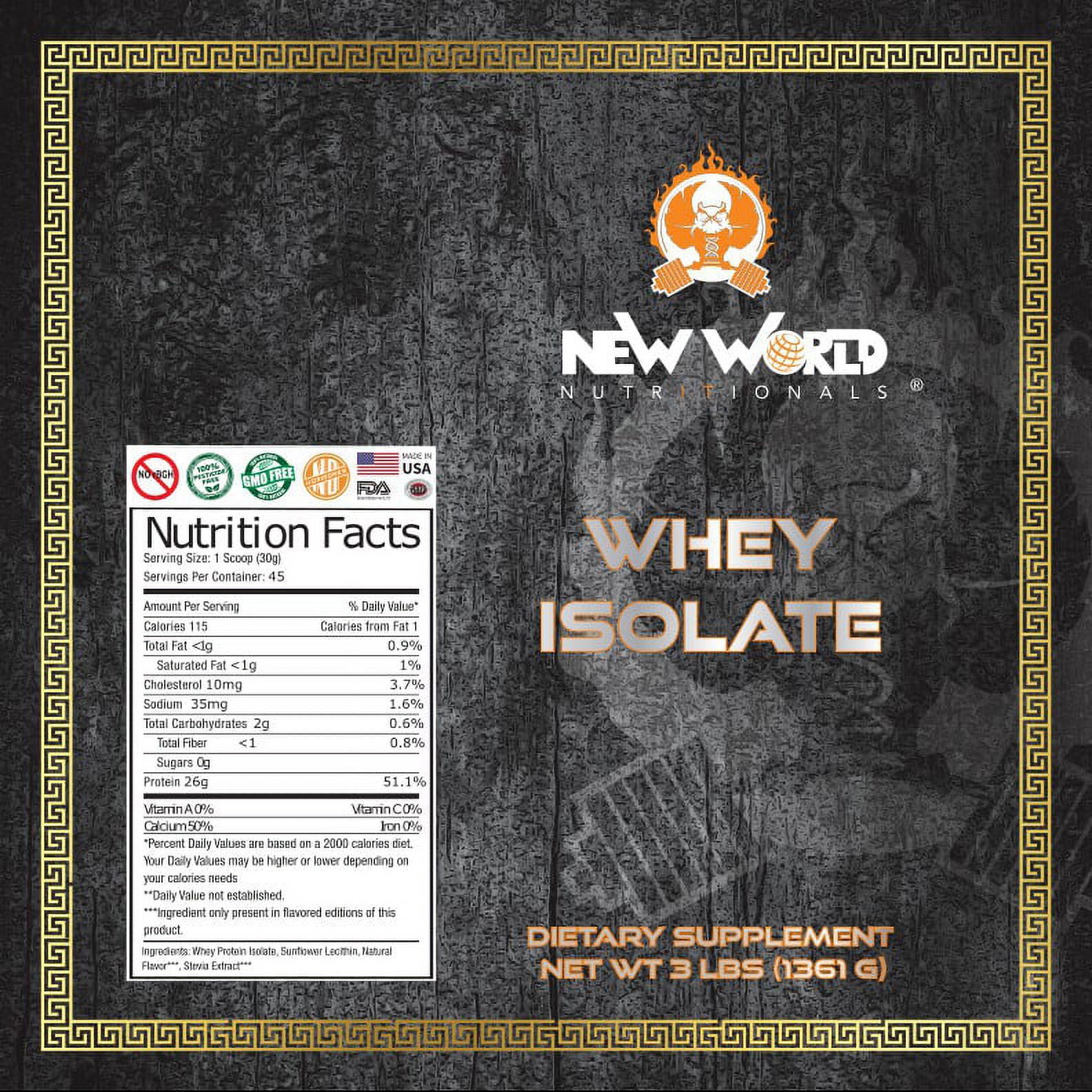 Bulk Whey Protein Isolate - High Quality Protein by New World Nutritionals,  Chocolate Flavor Protein Powder, 7.5 Ibs, Direct From Manufacturer 