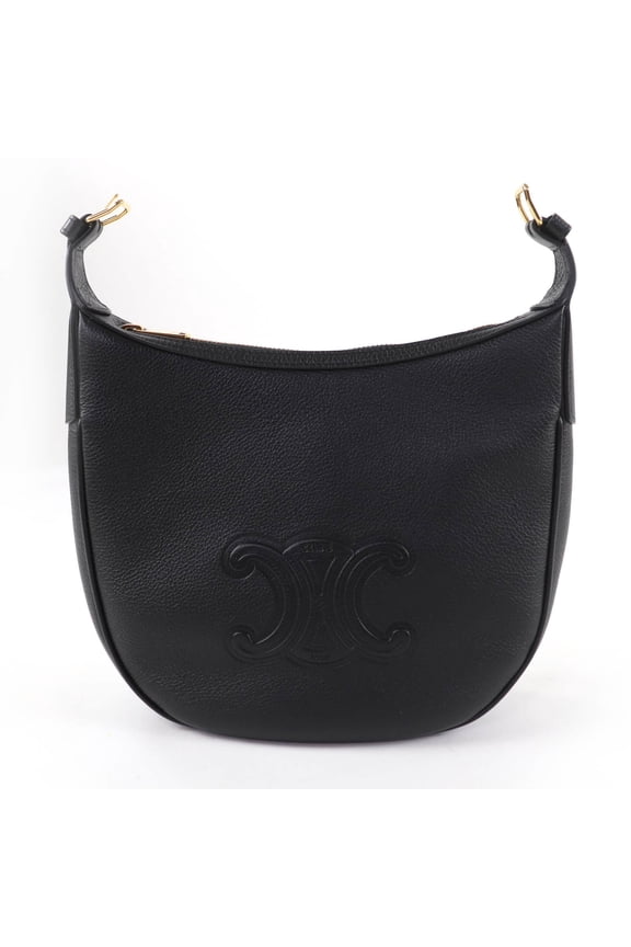 Pre-Owned CELINE 11725 Cuir Triomphe Eloise Small Leather 2-Way Handbag/Shoulder Bag, Black,...