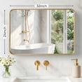 thumbnail image 2 of Gianna Anti-Fog Bathroom Wall Mirror – 24" x 32" Shatterproof Vanity Mirror with Rectangular Metal Frame, Gold, 2 of 5