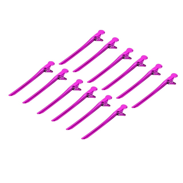 Juego de 12 pinzas para el pelo de peluquería, pinzas para el pelo, accesorios para peluquería (rosa y rojo)