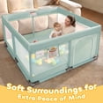 thumbnail image 6 of Babyeap Baby Playpen Large Play Yard Fence for Toddlers, 50"x50" Green, 6 of 11