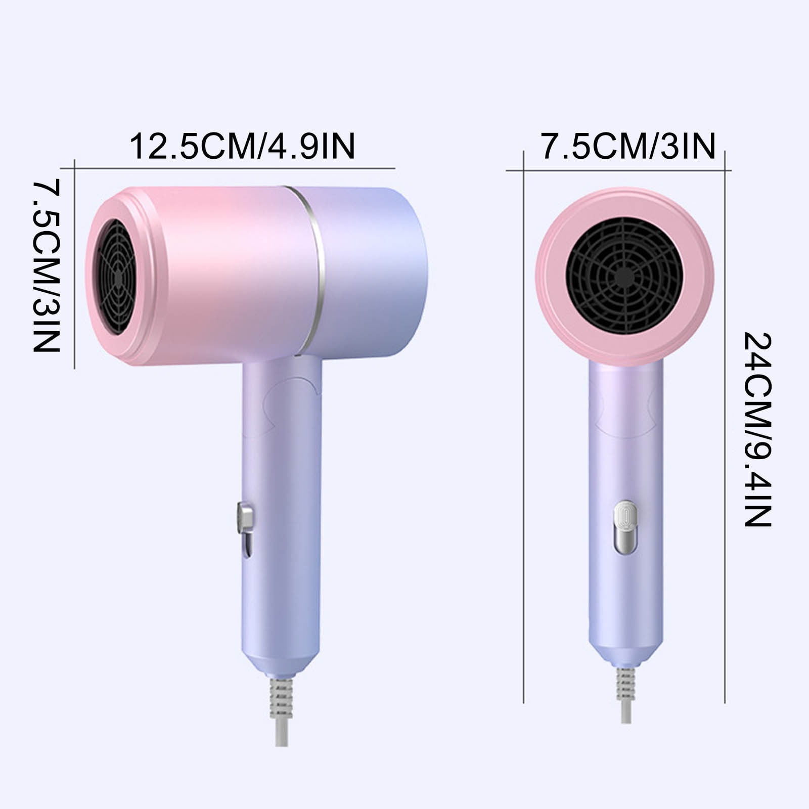 Fufafayo 3Pcs Blue Light Hair Dryer, Frizz Control Hair Dryer with Negative Ion Technology, Foldable Travel Hair Dryer for Home, Salon or Trip, Constant Temperature Cold and Hot Hair Dryer, Quiet