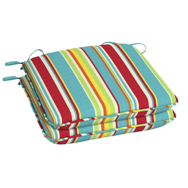 Mainstays Multi Stripe 18'L x 19"W Universal Outdoor Seat Pad Set of