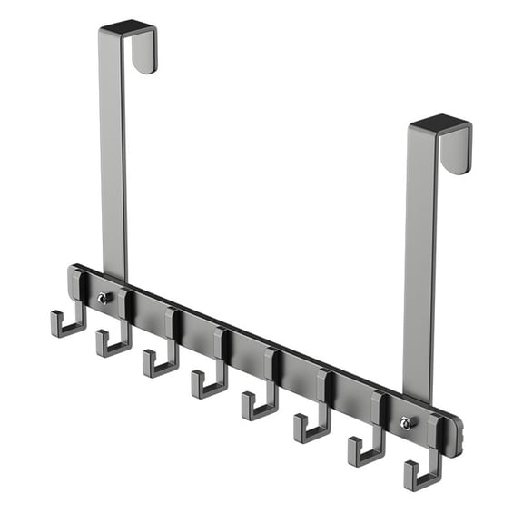 THLKIF Over The Door Hooks, Sturdy Door Hanger, Large Over The Door Towel Rack with 8 Hooks, Heavy Duty Easy to Install, for Bathroom, Bedroom,Kitchen,Hanging Towels, Coats