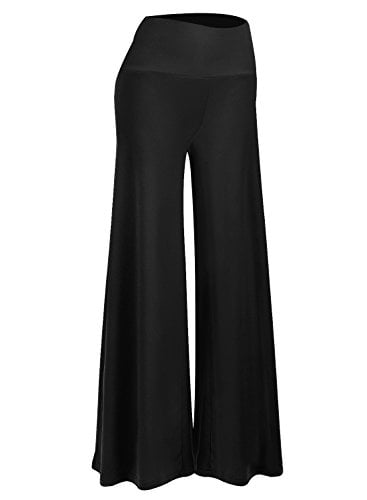 Arolina Women's Stretchy Wide Leg Palazzo Lounge Pants Black - Walmart.com