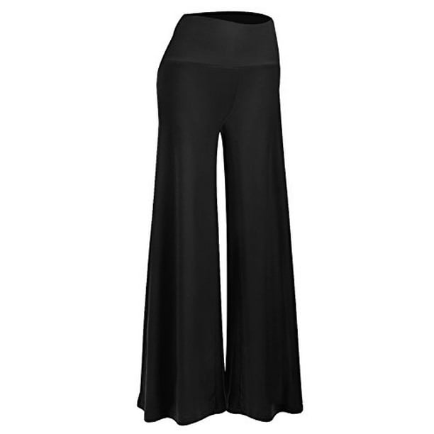 Arolina Women's Stretchy Wide Leg Palazzo Lounge Pants Black - Walmart.com