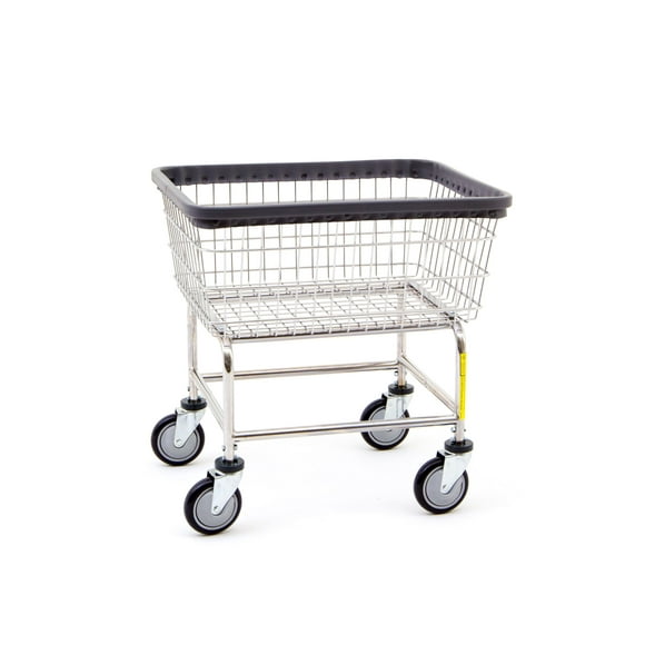 R&B WireÂ® 100E Heavy Duty Wire Laundry Cart | 2.5 Bushel | Steel Frame with Chrome Finish | Commercial Laundry Basket | Industrial Bumper | 5" Clean Wheel Systemâ„¢ Casters