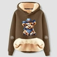 thumbnail image 2 of Womens Warm Sweatshirts Casual Cow Print Fleece Soft Cozy Womens Autumn and Winter Clothes,Bronze,XL, 2 of 3