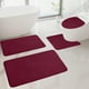 thumbnail image 5 of Juego de alfombras de baño de espuma oscura, 4 piezas, universal, cómodo y suave, absorción de agua, antideslizante grueso, lavable a máquina, más fácil de secar, base antideslizante de látex, superfi, 5 of 9