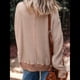 thumbnail image 5 of Sudadera Holgada de Otoño para Mujer, Informal, de Punto A Rayas, Larga, Cuello Redondo, Abertura, Tipo Túnica Albaricoque L, 5 of 10