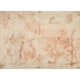 thumbnail image 2 of Giovanni Lanfranco 24x18 Black Ornate Framed Double Matted Museum Art Print Titled: Putti and a Young Satyr at Play (1582-1647), 2 of 5