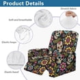 thumbnail image 4 of Yuyamidu Sugar Skull Reclining Chair Covers 4 Pieces Breathable Recliner Covers That Stay in Place Non Slip Lazyboy Cover for Recliner Chair Gift for Friends, 4 of 8