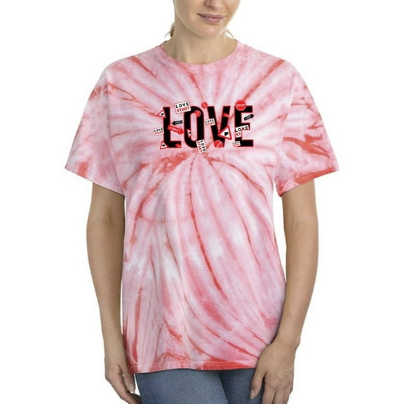 Love Start Traffic Signs Tie Dye Cyclone Women -Image by Shutterstock, Female Large