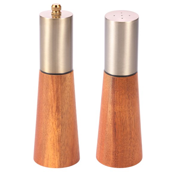 2Pcs Salt and Pepper Grinder Set Adjustable Salt and Pepper Mill Set Refillable Spice Grinder Kit for Kitchen Picnic BBQ