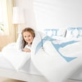 thumbnail image 3 of Erosebridal Blue Bowknot Twin Bedding Sets for Girls, Monogrammed L Bedding Comforter Set, Reversible 7pcs, 3 of 6