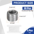 thumbnail image 2 of 10 Pcs Tapón de Acero Inoxidable 304 1/8" BSP Rosca Macho Hexagonal Interna, 2 of 7