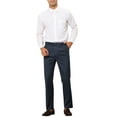 thumbnail image 2 of Pantalones de rayas Inspire Chic para hombre, corte slim, frente plano, traje formal, 36 azul marino, 2 of 5