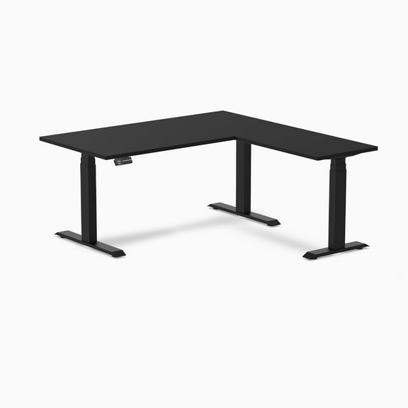 Desky Sigma L-Shape Gaming Desk - 59 X 29.5 X 61.5 X 20 Inches / Matte Black