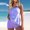16Purple, variant on Jacenvly Women Tankini Set Two Piece Clearance Fashion Sleeveless Swimsuit Contrast Color V-Neck Surfing Swimwear Comfortable Women'S 2024 Spring Plus Size Skirt Style Two-Piece Swimsuit Suit Pink