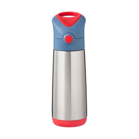 b.box - Bouteille d'eau isotherme de 16,9 oz : garde les boissons froides jusqu'à 15 heures, chaudes jusqu'à 8 heures. Bouteille d'eau pour enfants en acier inoxydable à triple paroi. Passe au lave-va