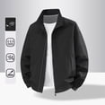 thumbnail image 2 of UVEASISHA Big and Tall Windbreaker Jackets for Men Zip Up Stand Collar Lightweight Bomber Jacket Waterproof Outdoor Hiking Travel Jackets with Pockets Black XL, 2 of 10