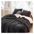 thumbnail image 6 of TiaGOC Black Faux Fur Comforter Set 3 Pieces - 1 Black Shaggy Comforter Set 68x86 and 2 Pillowcases, Ultra Soft and Easy Care Luxury Plush Shaggy Duvet Set, 6 of 9