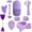 purple, variant on 9PCS Facial Spa Tools Set, Facial Cleansing Set, Jade Roller, Gua Sha, Scalp Massager & Cleansing Brushes for Skin Care, Beauty Tools