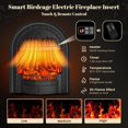 thumbnail image 6 of BOSHIRO 50” Electric Fireplace with Mantel, Solid Wood Roman Column TV Stand with Birdcage Heater Insert, Fireplace for Living Room, Bedroom & Entryway, 6 of 8