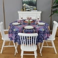 thumbnail image 2 of Round Waterproof Tablecloth 60×60 Inch, Gypsy Bohemian Style Art Pattern Reusable Indoor/Outdoor Durable Table Cover for Party Kitchen Dinner Room Decor, 2 of 6