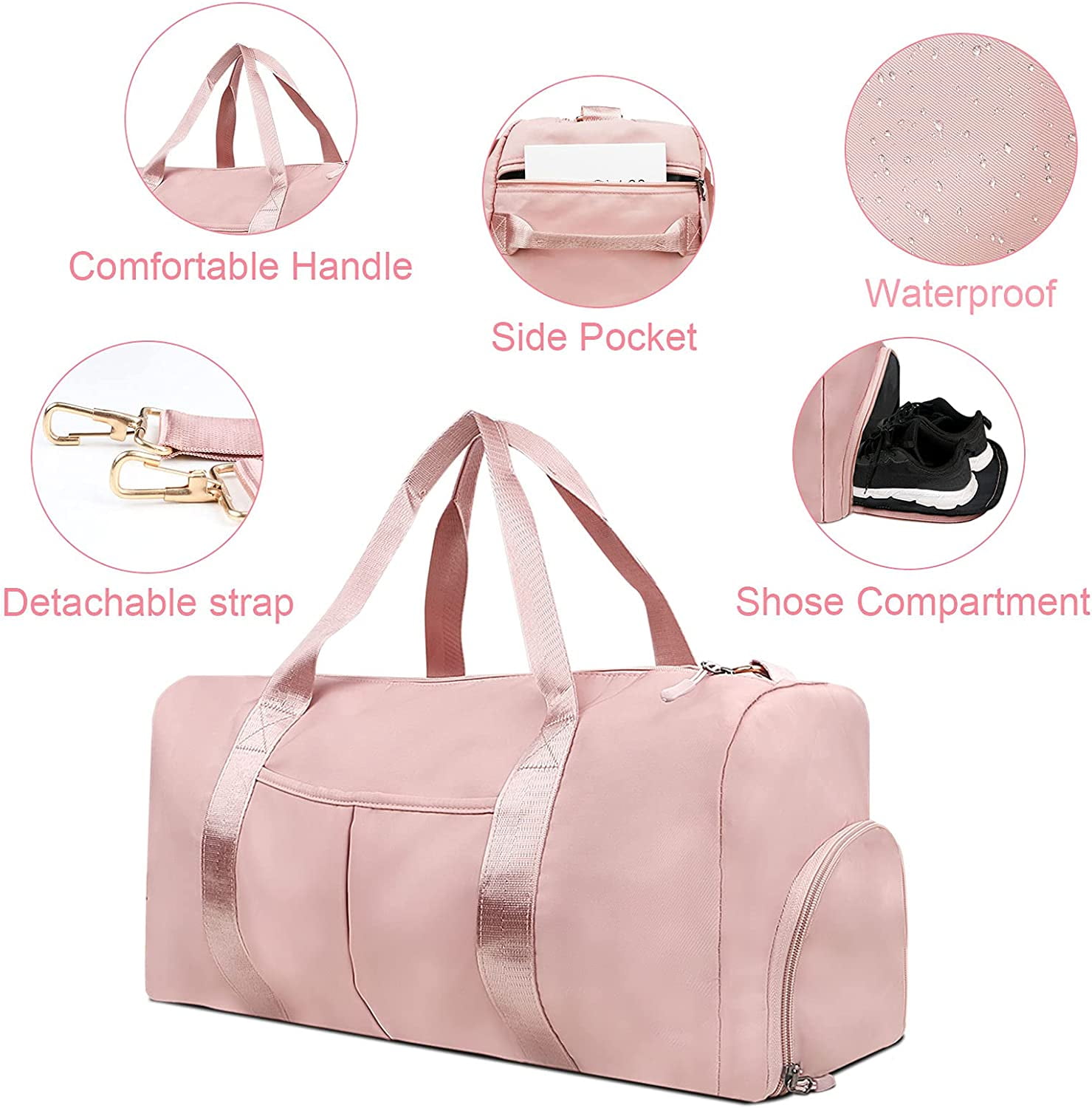 Discover the ultimate gym bag that combines style, functionality, and convenience all in one. Our gym bag is expertly designed with dimensions of 9.8 x 9.4 x 19.2 inches, providing you with ample space for all your essentials. The innovative dry wet separation feature allows you to keep your dirty and clean items separate, while the upgraded waterproof PVC lined pocket adds an extra layer of protection. Please note that while the bag is water-resistant, the zipper is not waterproof.
