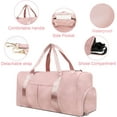 thumbnail image 6 of RIBONGZ Sports Gym Bag Travel Duffel Bag Waterproof Weekender Overnight Tote Carry on Bag with Wet Pocket & Shoes Compartment for Men Women Lightweight Adjustable Strap (Pink), 6 of 6