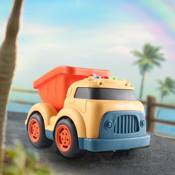 Coche de juguete de luz y sonido | Simulación de Mini Vehículo de Ingeniería | Camión de cemento Music Excavator | Diseño realista | Material ABS | Ruedas flexibles | 8.26x6.69x4.92in | 1 Pieza