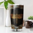 thumbnail image 4 of Dragonfly Tumbler Stainless Steel 20oz Mandala Pattern Bohemian Girl Hippie Gifts For Women Flying Insect Mystical Animal Coffee Mug Tumblers With Dragonfly Gift, 4 of 6