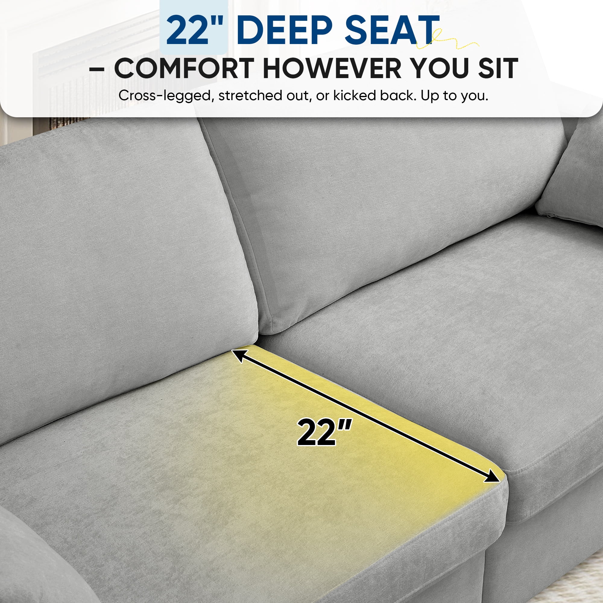 Lunale 79" Chenille Loveseat Sofa, Modern Cloud Couch for Living Room, Apartment, Light Gray