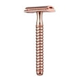 thumbnail image 1 of Navaja de afeitar elegante en tono rosa dorado, ideal para un look moderno. ¡No incluye hojas!, 1 of 6