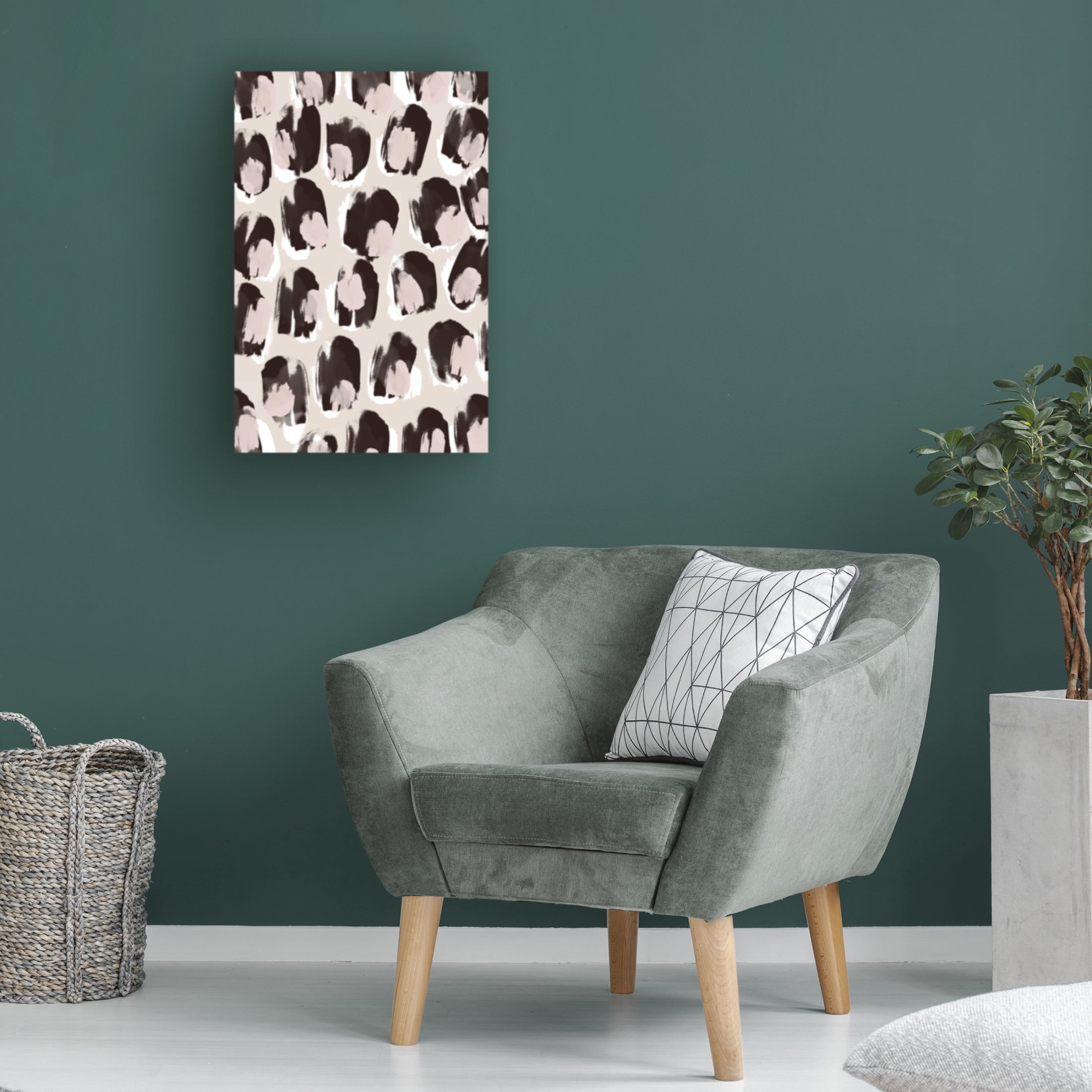 Canvas Wall Art - Treechild 'Big Brown And Beige Dots' Wall Art for Living Room, Bedroom, or Office D?cor by Trademark Fine Art - 30 x 47 Inches