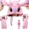 thumbnail image 3 of Unisex Adult Pajamas Kigurumi Anime Suit Clothes Flannel Little Monster Stitch Sleepwear Costume New, 3 of 12