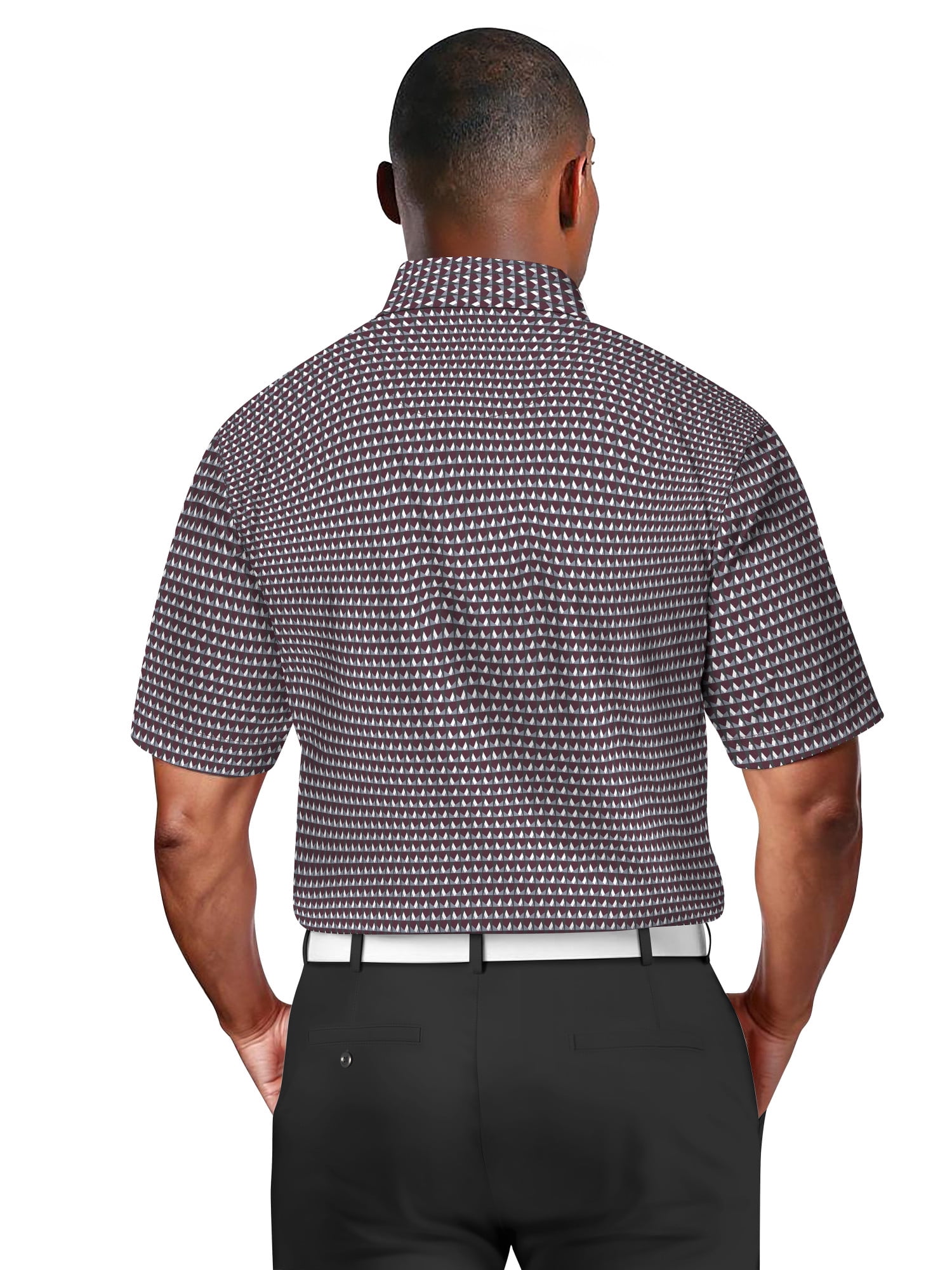 Ben Hogan Men's & Big Men's Performance Large Geometric Short Sleeve Polo Shirt, Sizes S-5XL