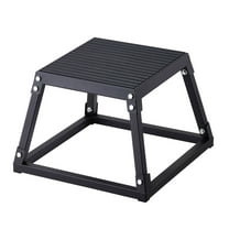Plyometric Jump Box 12 Inch - Steel Plyo Box for Fitness, Agility Training - Anti-Slip Step Up Platform for Home Gym - Strength & Conditioning - Black