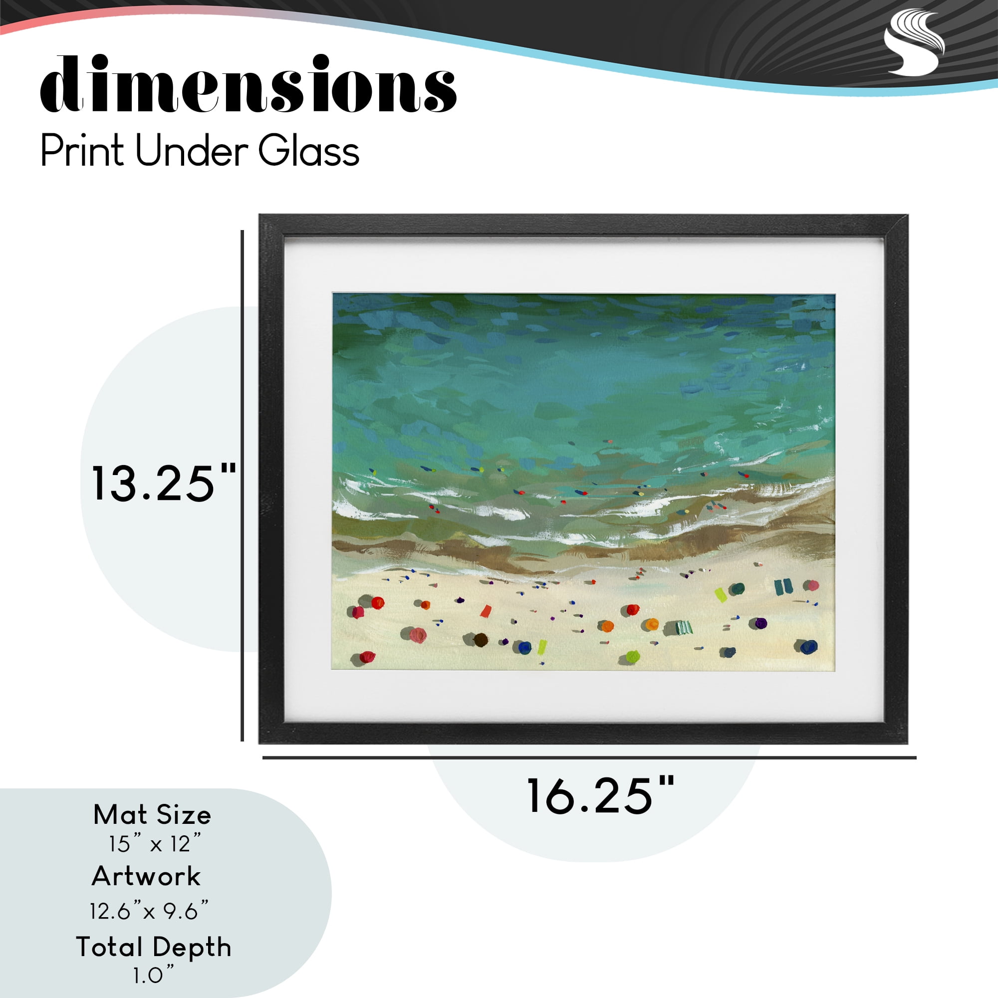 Stupell Industries Aerial Turquoise Shoreline Black Framed Print Under Glass, design by Brook Page